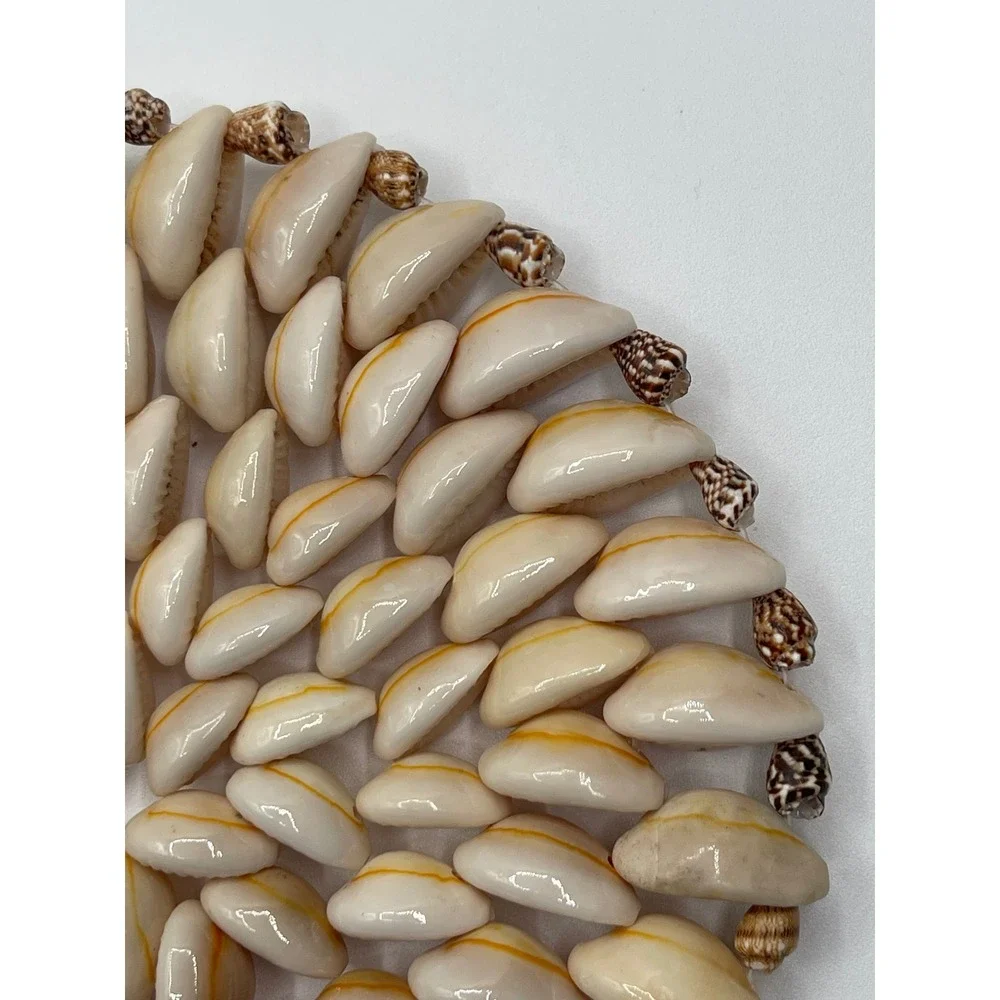 Vintage Cowrie Shell Trivet Circular Coastal Wall Decor Boho Nautical 6 Inch‎